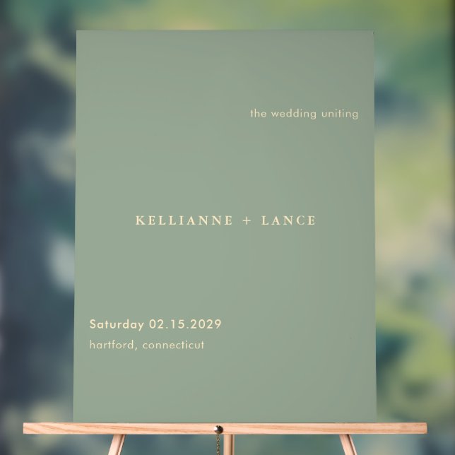 Modern Sage Green Simple Wedding Welcome Sign (Neutral)