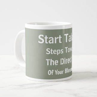 Modern Sage Green Uplifting Everyday Faith Large Coffee Mug