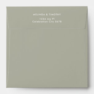 Modern Sage Green Wedding Envelope