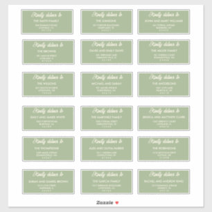 Modern Sage Green Wedding Guest Address Labels