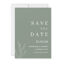Modern Sage Green Wedding Minimalist Save the Date