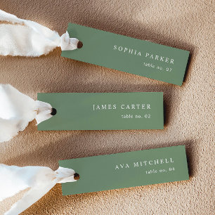 Modern Sage Green Wedding Name Place Cards