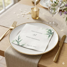 Modern Sage Green Wedding Napkins