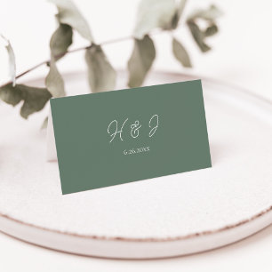 Modern Sage Green Wedding Place Card