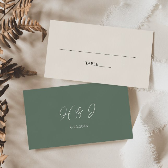 Modern Sage Green Wedding  Place Card (Creator Uploaded)