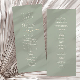 Modern Sage Green Wedding Program