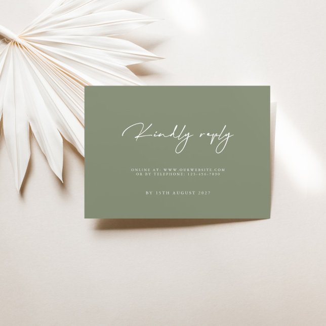 Modern Sage Green Wedding RSVP Cards (Creator Uploaded)