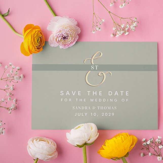 Modern Sage Green Wedding Save The Date (Creator Uploaded)