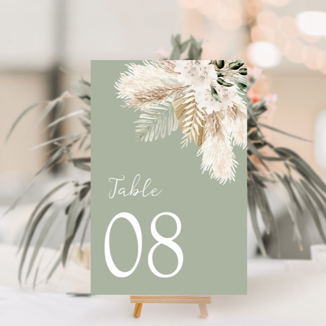 modern sage green wedding table number (Creator Uploaded)