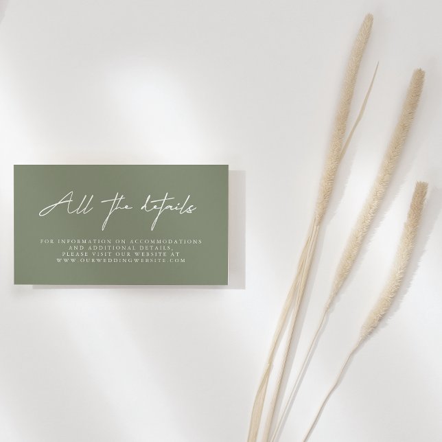 Modern Sage Green Wedding Website Enclosure Card (Creator Uploaded)