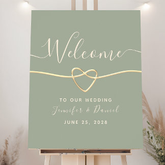 Modern Sage Green Wedding Welcome Sign