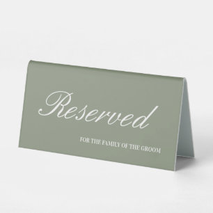 Modern Sage Green & White Script Wedding Reserved 