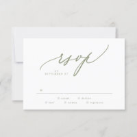 Modern Sage Green White Simple Wedding