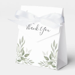 Modern Sage Greenery Botanical Wedding Favor Box