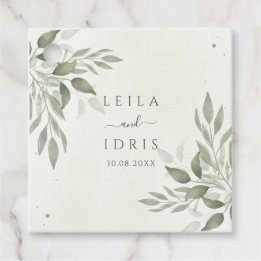 Modern Sage Greenery Wedding Favor Tags