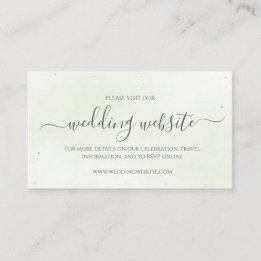 Modern Sage Greenery Wedding Website Enclosure Card