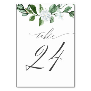Modern Sage Greenery White Floral No 24 Wedding Table Number