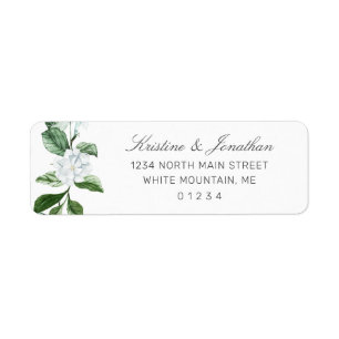 Modern Sage Greenery Wreath Floral Return Address Label