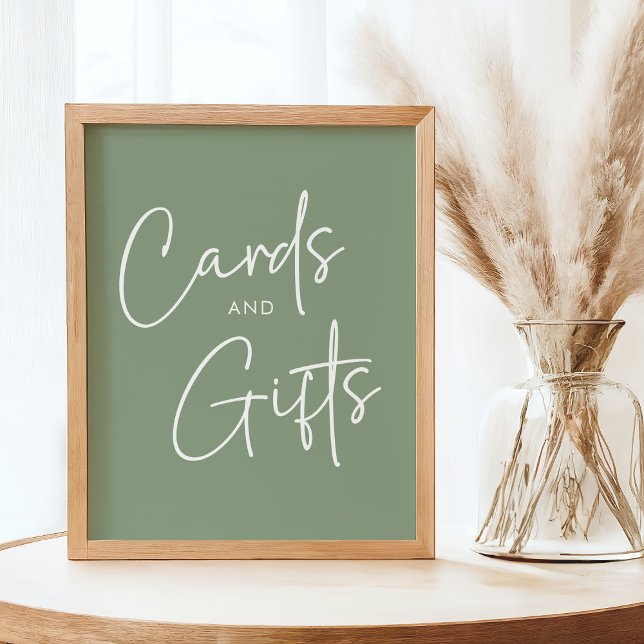 Modern Sage Oh Baby Simple Shower Cards and Gifts Poster (Creator Uploaded)