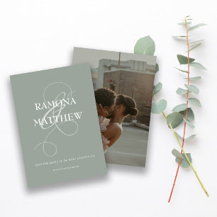 Modern Sage Photo Ampersand  Save The Date
