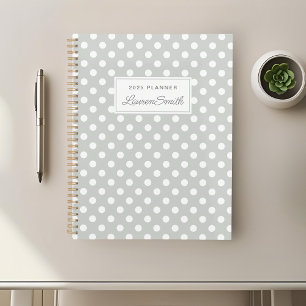 Modern Sage Polka Dots Planner