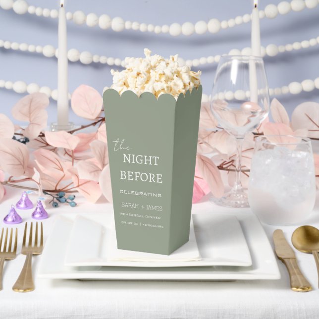 Modern Sage the Night Before Rehearsal Dinner  Favour Box (Wedding)