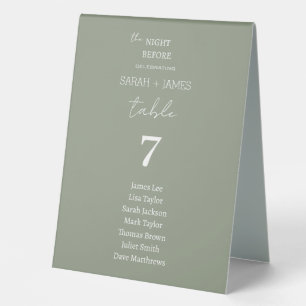Modern Sage the Night Before Wedding Seating Chart