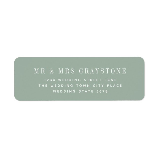 Modern Sage Wedding Return Address Label (Front)