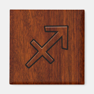 Modern Sagittarius Zodiac Sign in Mahogany Style Magnet