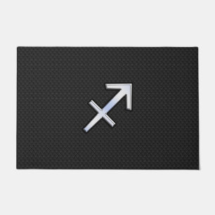 Modern Sagittarius Zodiac Sign on Snake Skin Doormat