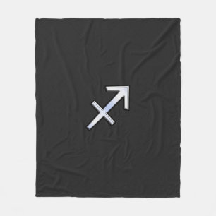 Modern Sagittarius Zodiac Sign on Snake Skin Fleece Blanket