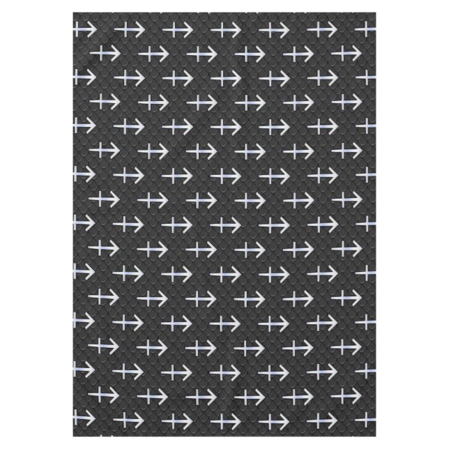 Modern Sagittarius Zodiac Sign on Snake Skin Tablecloth (Front)