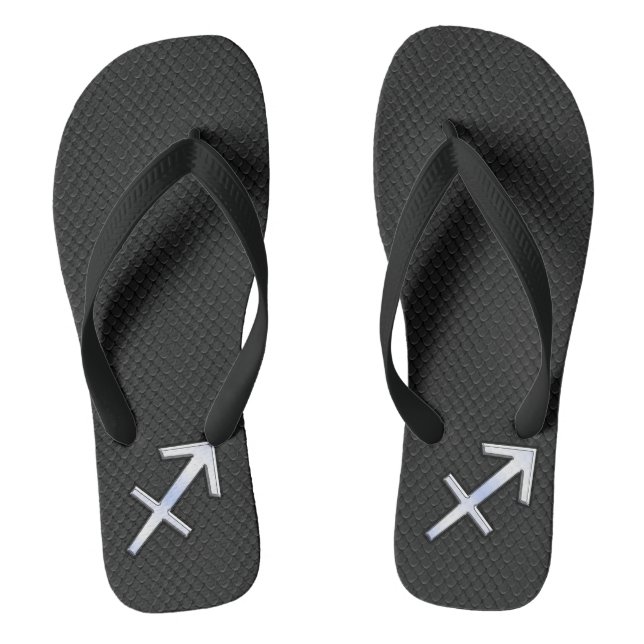 Modern Sagittarius Zodiac Sign on Snake Skin Thongs (Footbed)