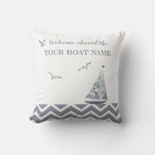 Modern Sailboat Grey Colour Scheme Cushion