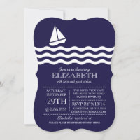 Modern Sailboat Nautical Baby Shower Invitation