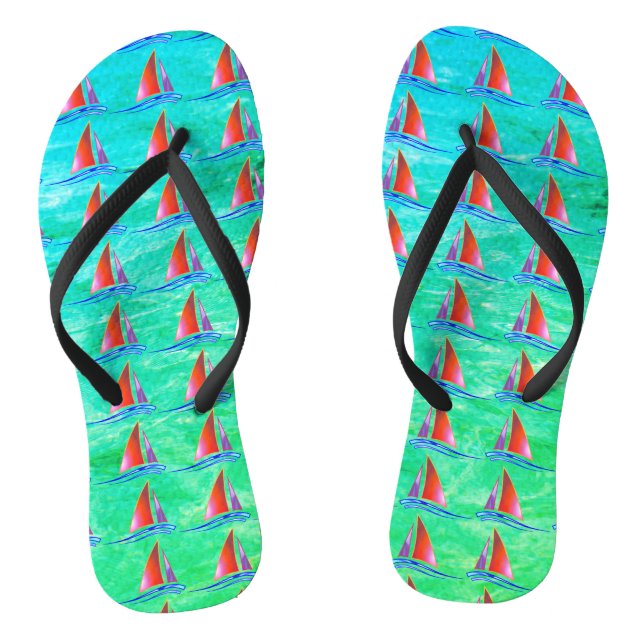 Modern Sailboat  Thongs (Footbed)