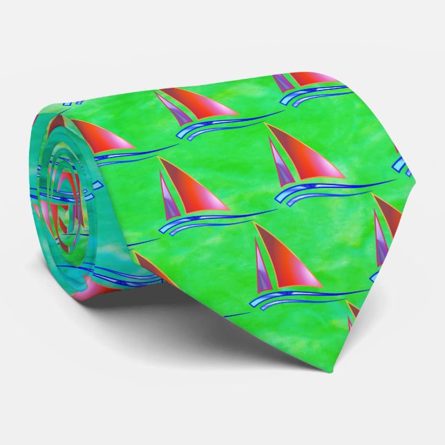 Modern Sailboat Tie (Rolled)