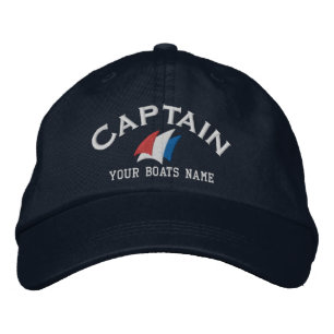 Modern sailing boat captain embroidered hat