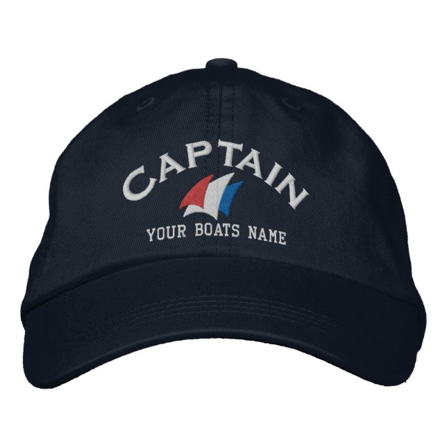 Modern sailing boat captain embroidered hat (Front)