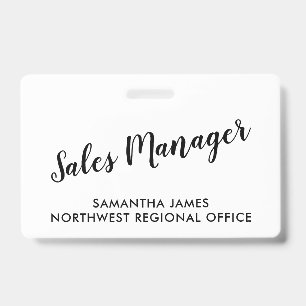 Modern Sales Manager ID Badge