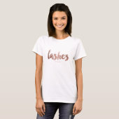 Modern salon lashes rose gold typography T-Shirt (Front Full)