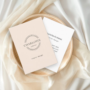 Modern, salon, minimal, logo circle business card