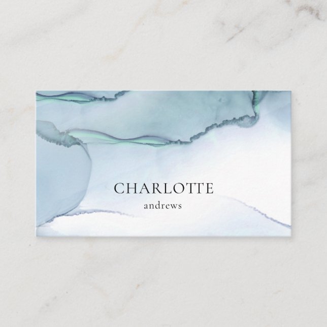 Modern, salon, minimal, watercolor   business card (Front)