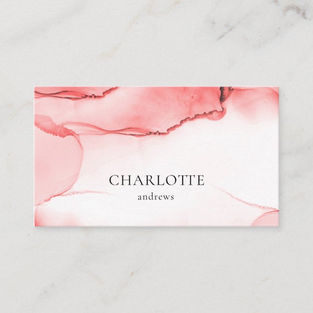 Modern, salon, minimal, watercolor   business card (Front)