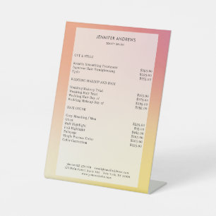 Modern Salon Price Socket Pedestal Sign