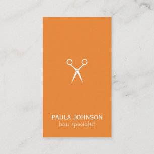 Modern Salon Shears Hair Specialist (orange) Business Card