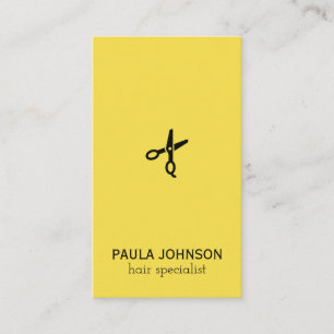 Modern Salon Shears Hair Specialist (yellow) Business Card
