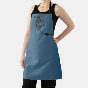 Modern Salon welcome Dark blue custom shop name  Apron