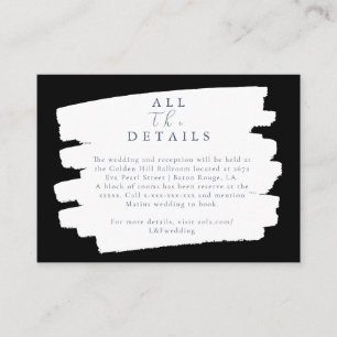Modern Sample Distressed Black Wedding Details Enclosure Card