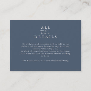 Modern Sample Distressed Photo Wedding Details Enclosure Card